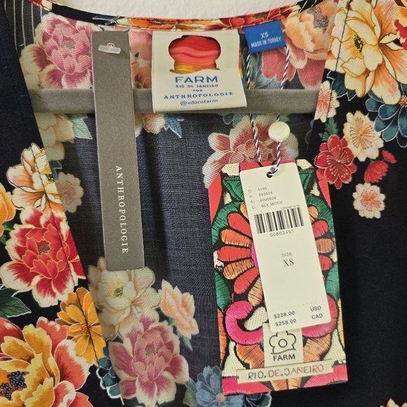 NWT Farm Rio Floral Wrap Dress XS - Picture 5 of 16